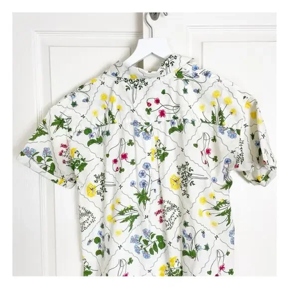 Tuckernuck Corsica Wildflower Floral Shirt Dress Short Sleeve Cotton Poplin Sz S - Picture 6 of 12